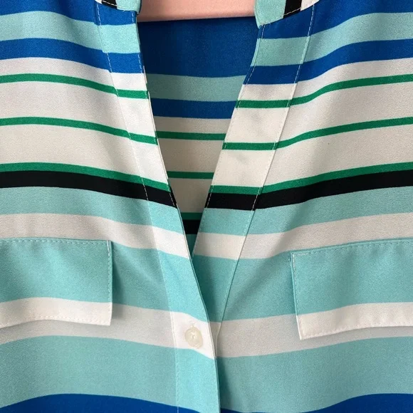 Calvin Klein Striped Blouse Size Large - Picture 4 of 6